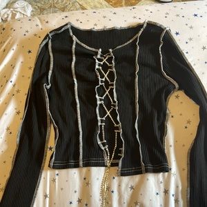 Sexy Black chined crop top❤️